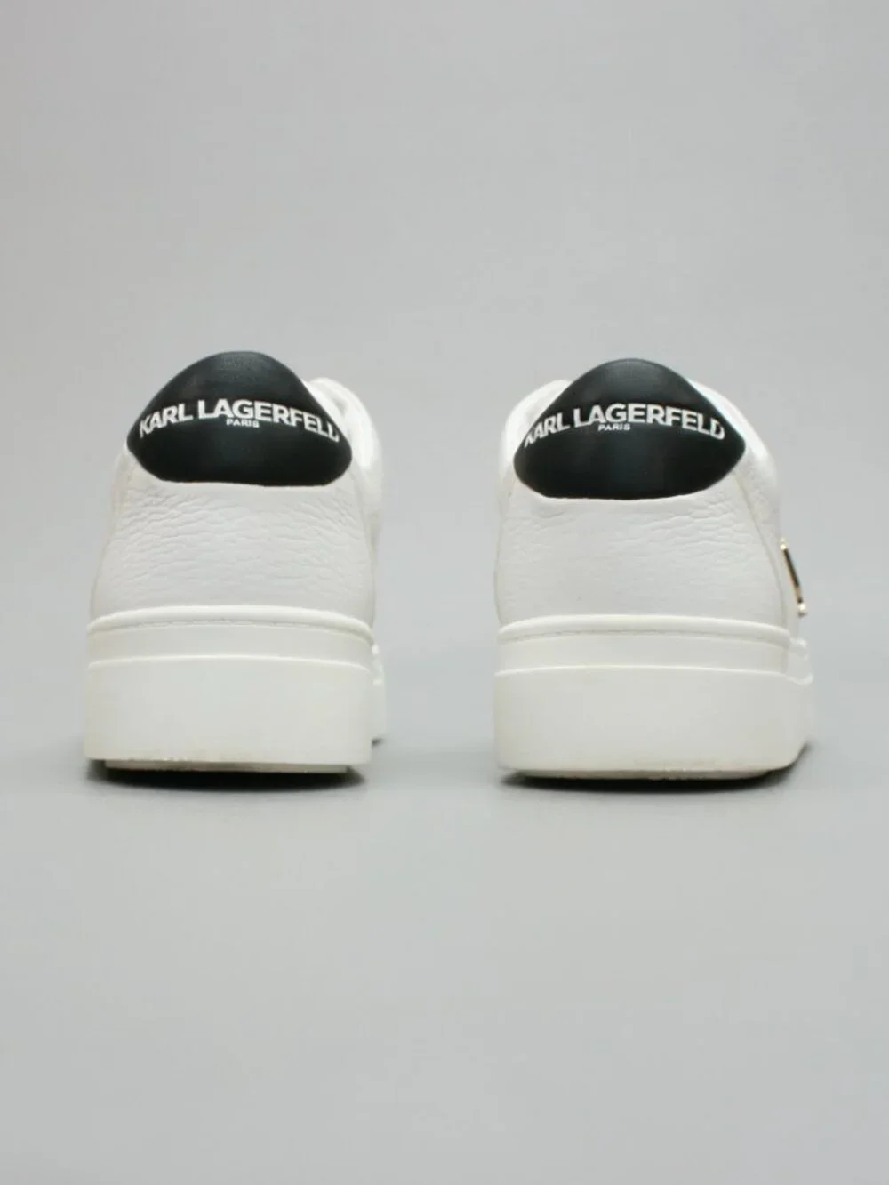 Karl Lagerfeld Paris Ladies 7.5 Ceci Slip-on Shoes White Leather Loafer Sneakers